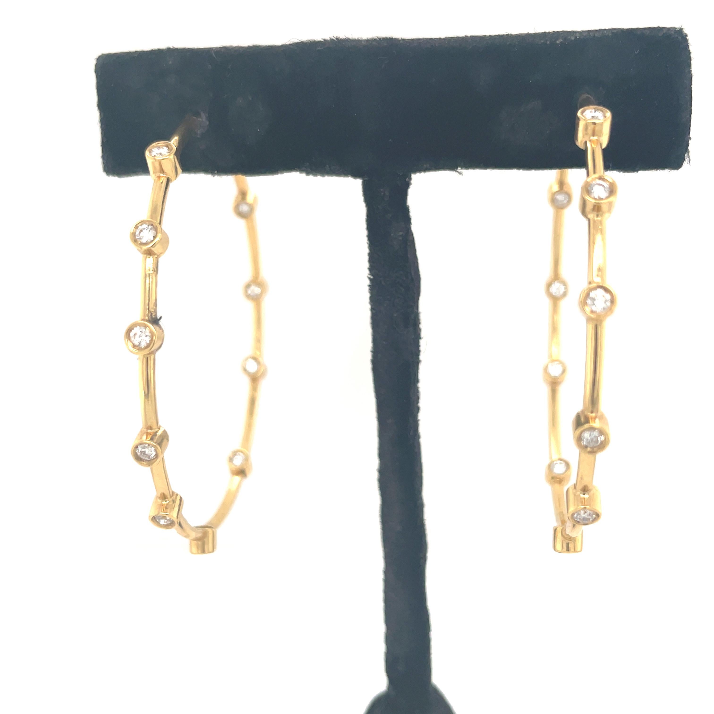 Lalaounis Diamond Hoop Earrings In Excellent Condition In New York, NY