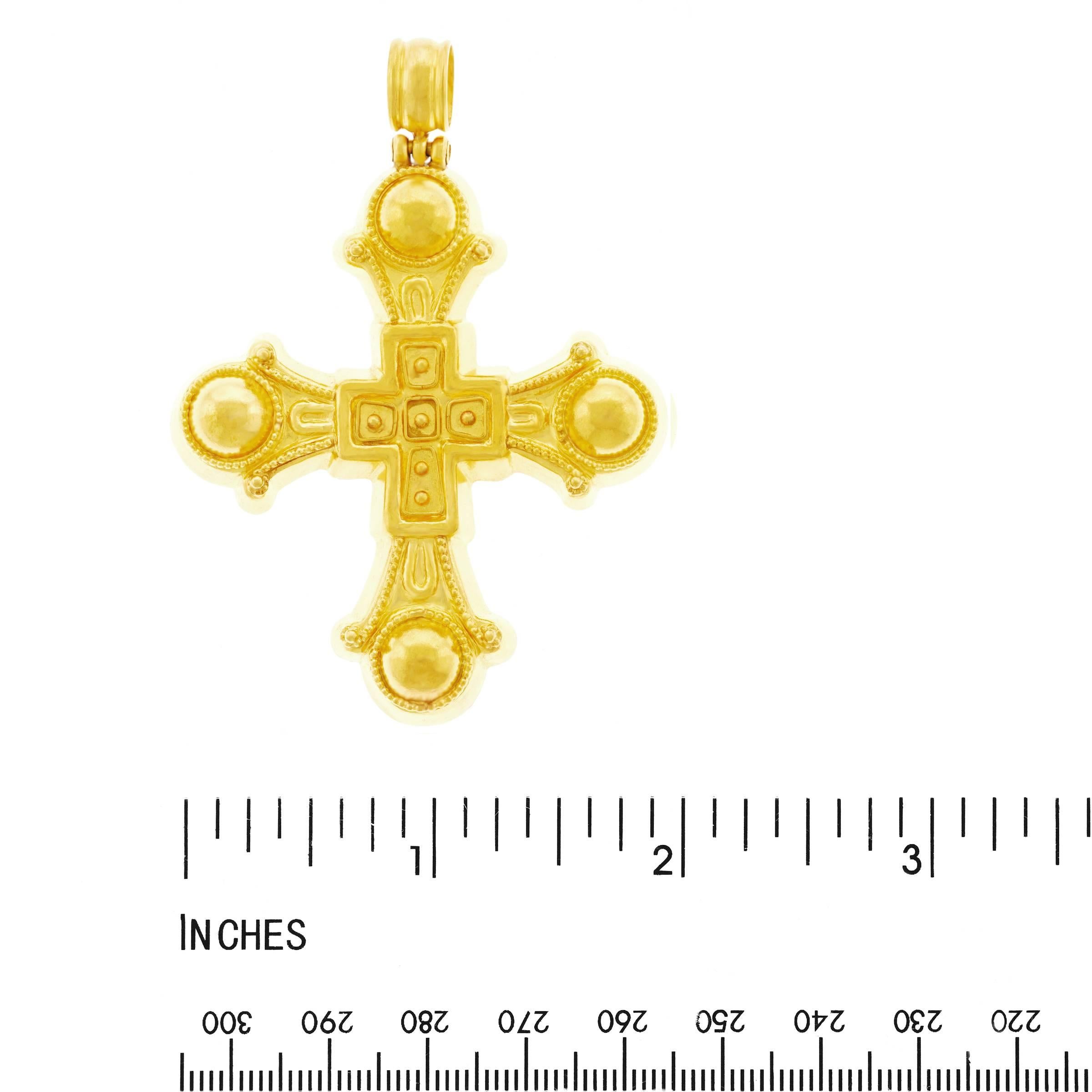 Byzantine Lalaounis Medieval High Karat Gold Cross