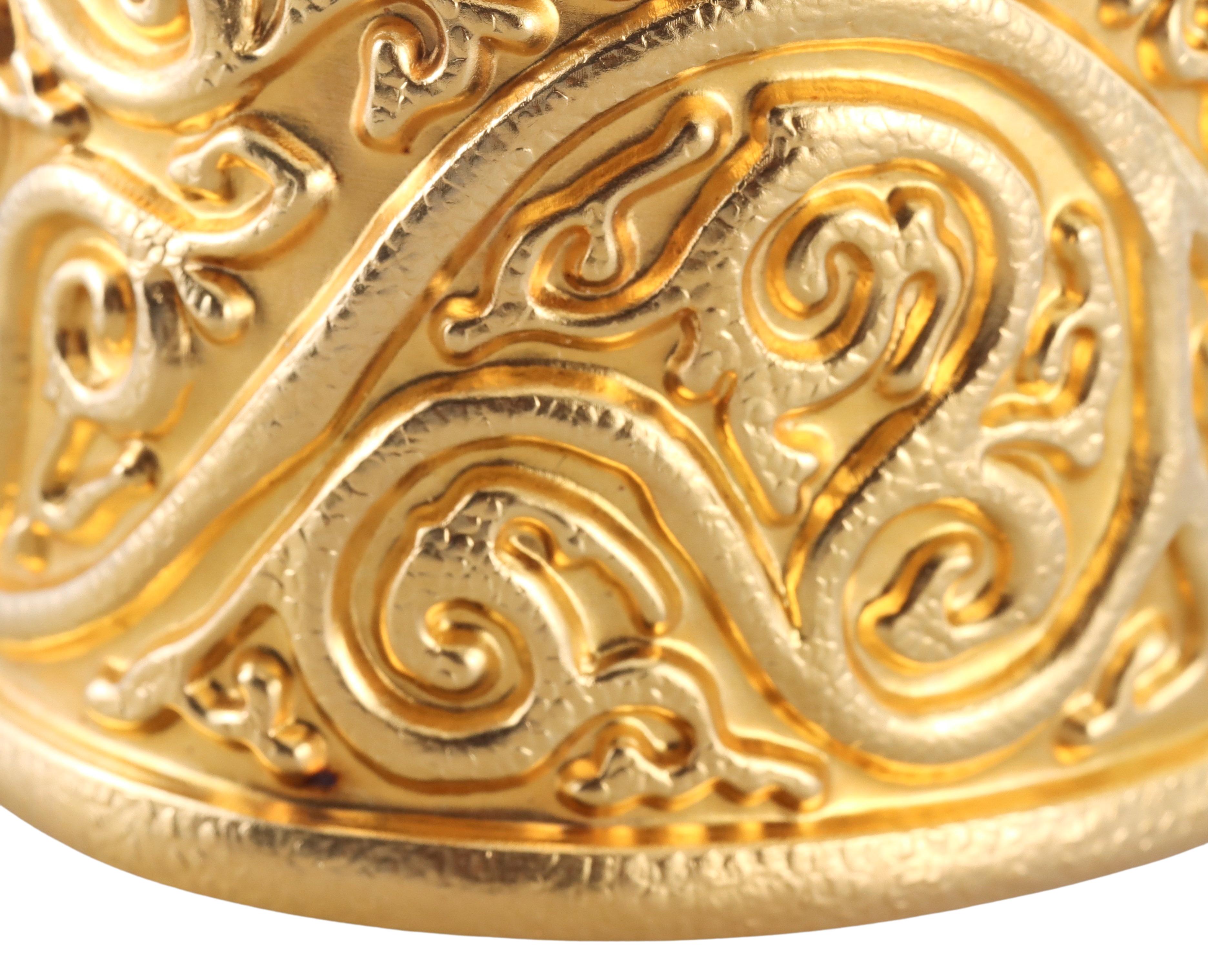 Lalaounis of Greece Gold Cuff Bracelet For Sale 1