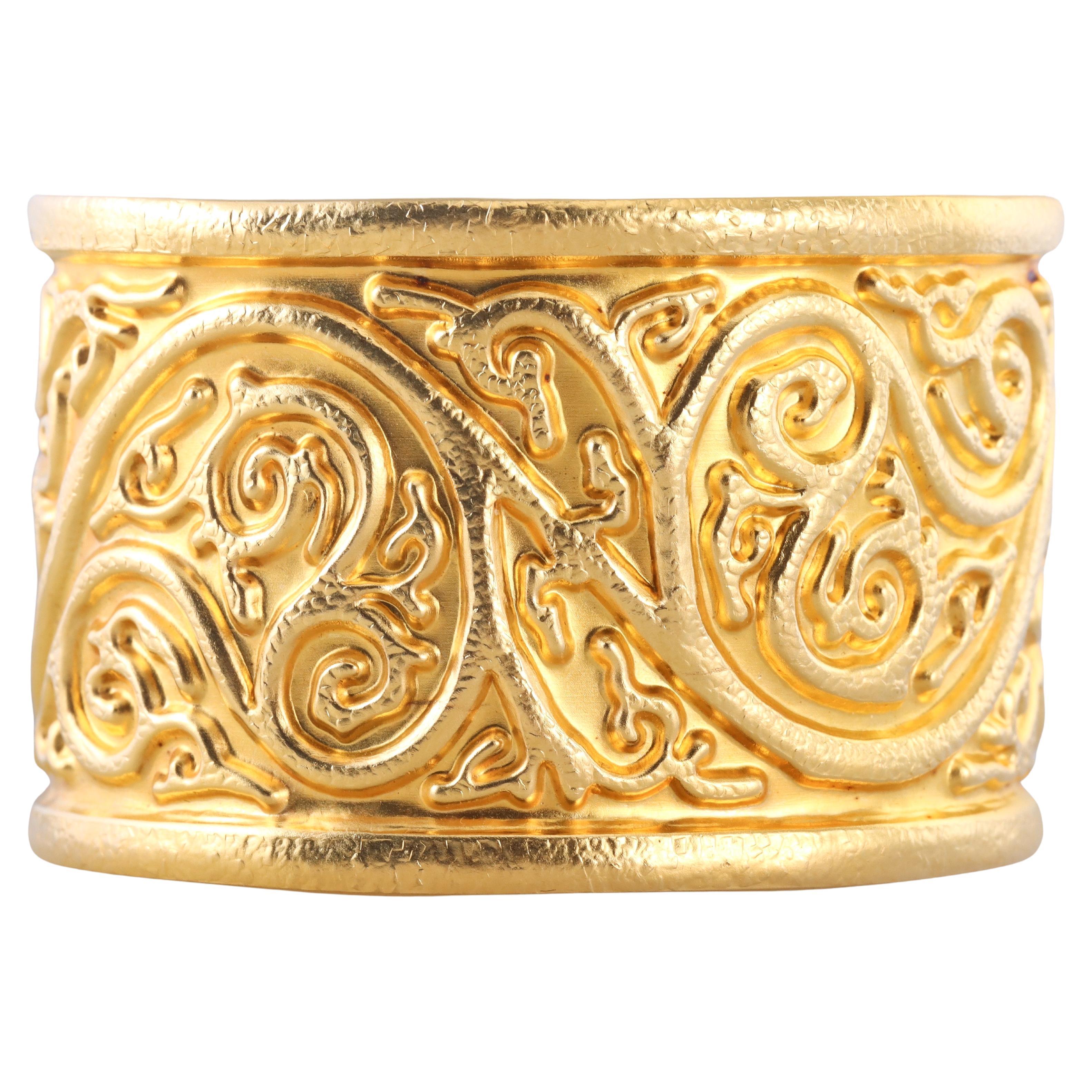 Lalaounis of Greece Gold Cuff Bracelet For Sale