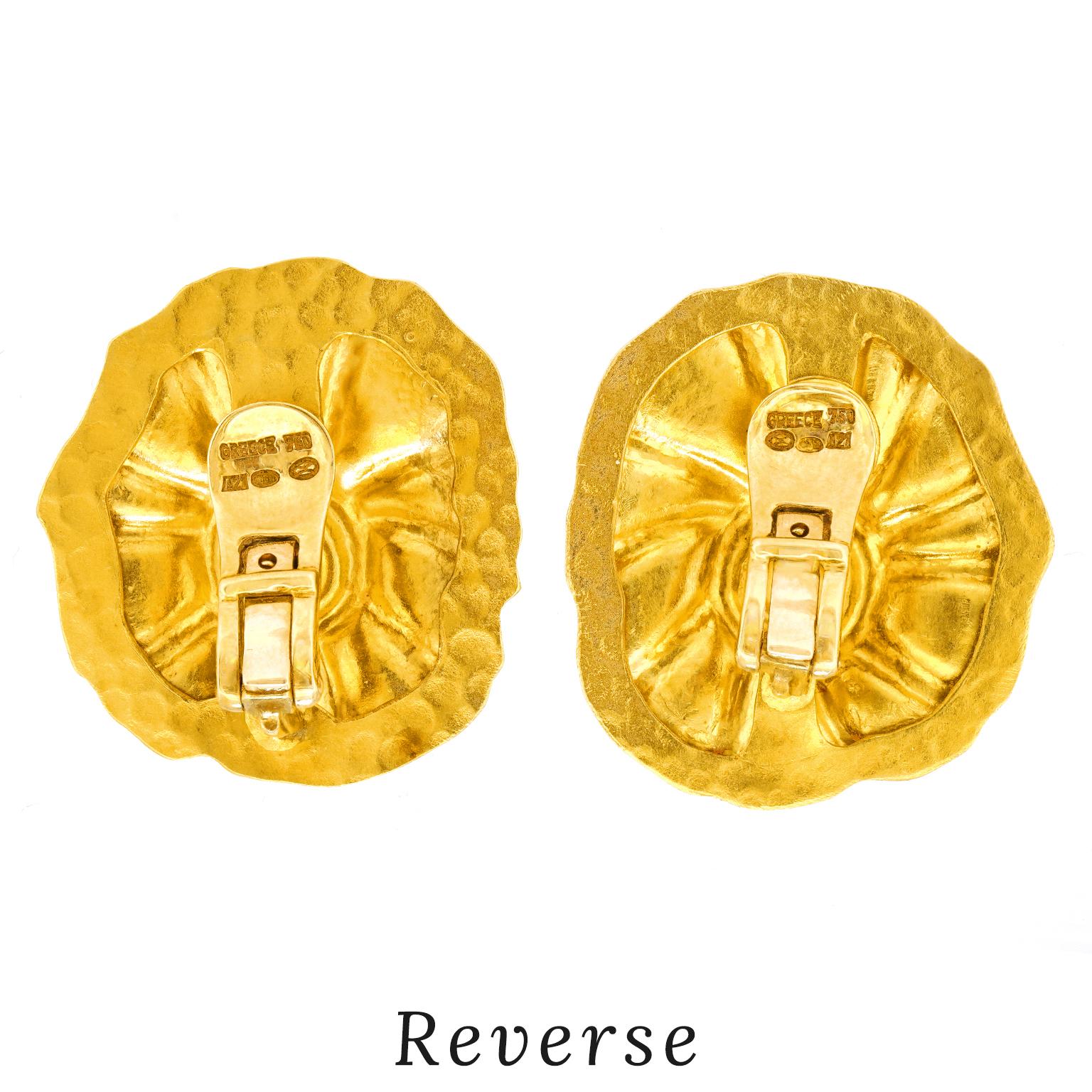 Lalaounis Organo-Chic 22k Earrings For Sale 3