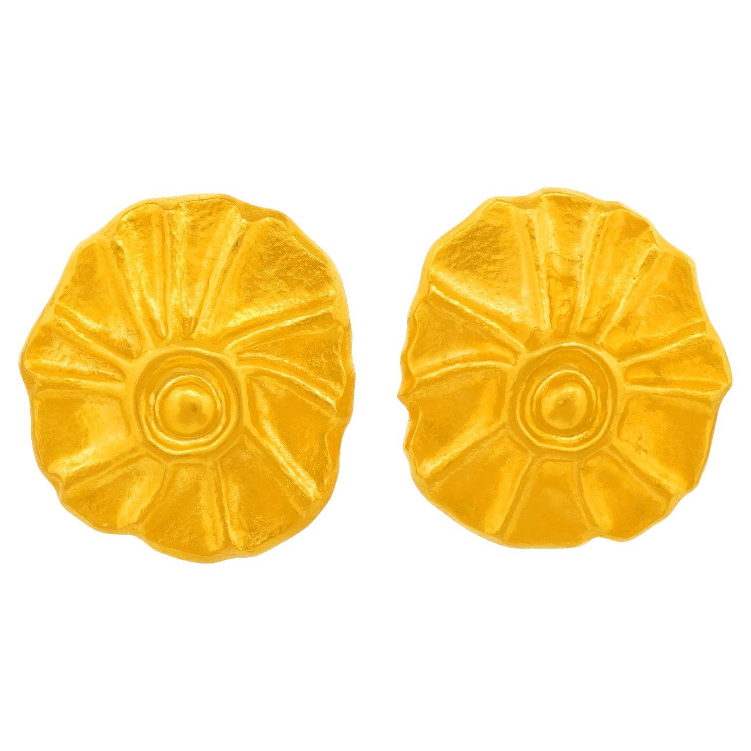 Lalaounis Organo-Chic 22k Earrings For Sale