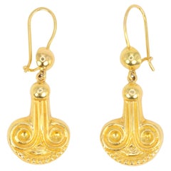 Lalaounis - Pair of Yellow Gold Dormeuses Earrings