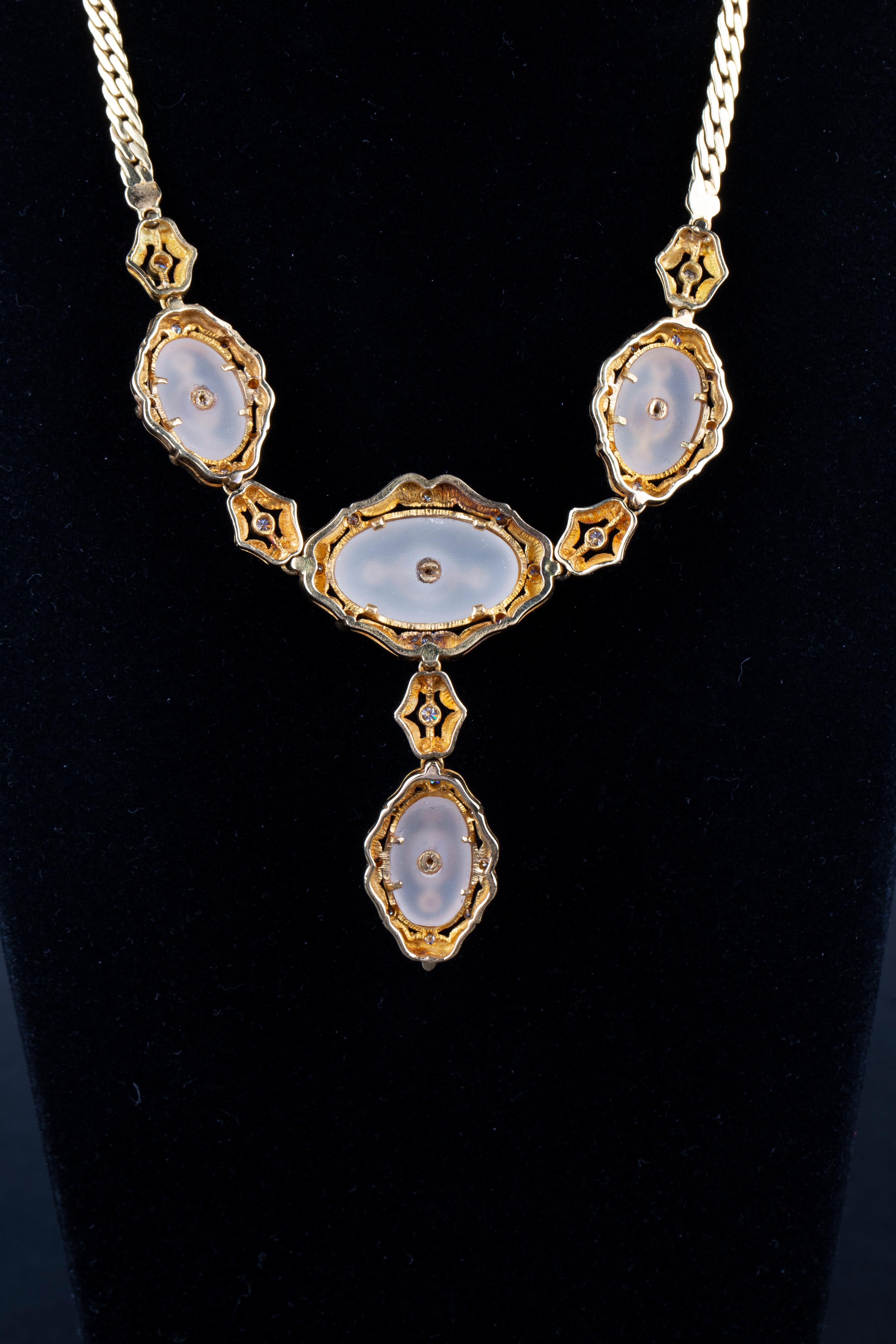 18 Karat Gold Halskette und Ohrclips von Lalaounis mit Rubin-Cabochon und Bergkristall im Angebot 4