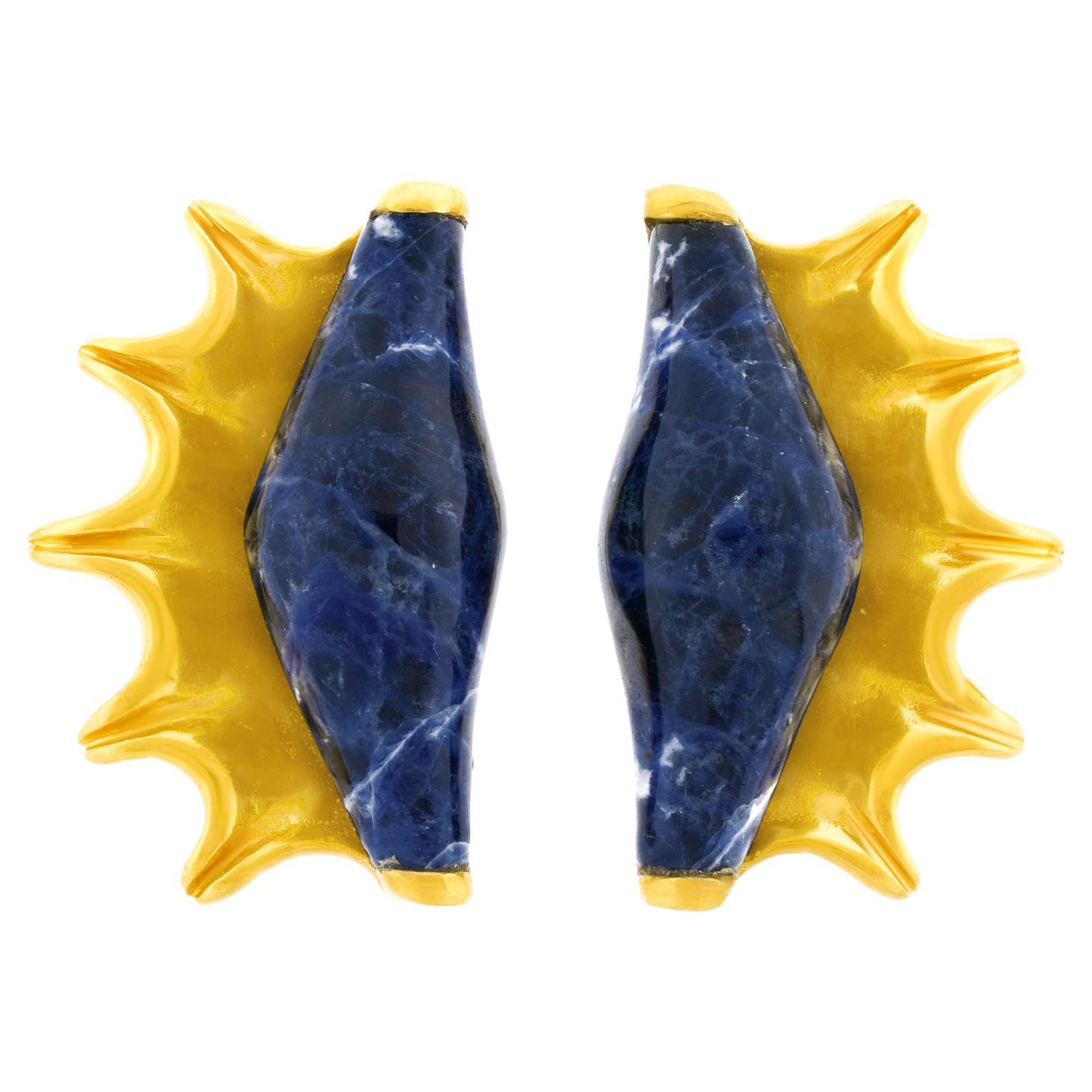 Lalaounis Shell Form Earrings 22k For Sale