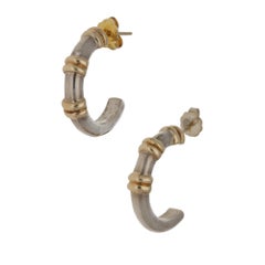 Lalaounis Silver Gold Hoop Earrings