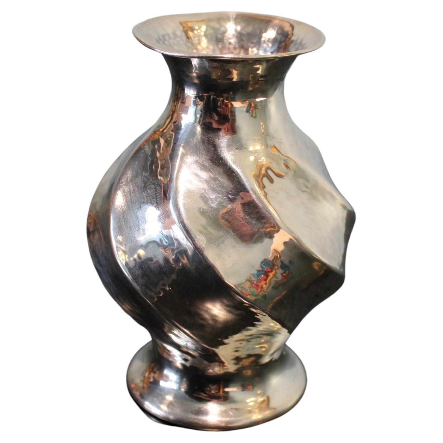 Lalaounis Twisted Silver Vase For Sale