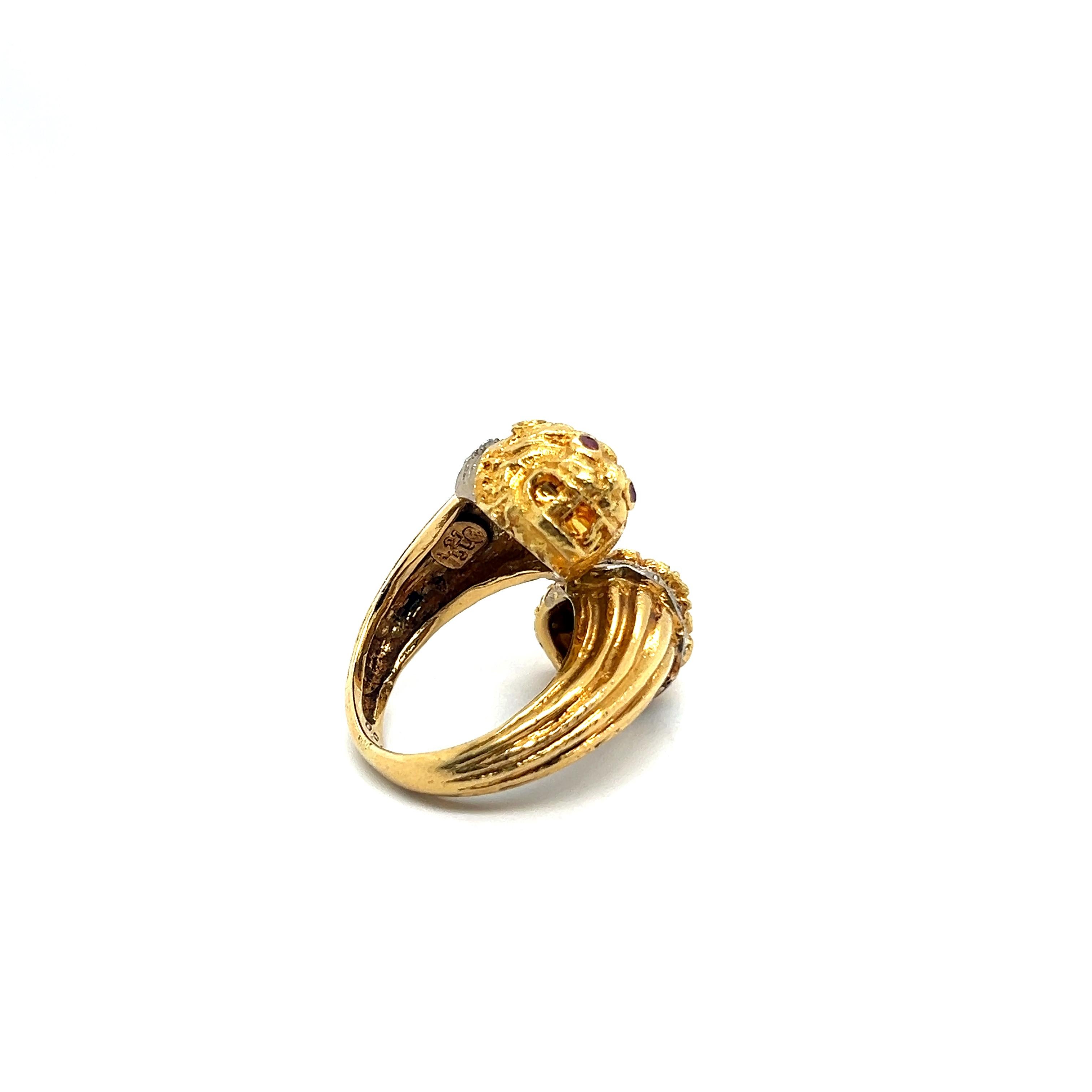 diamond two headed ring design