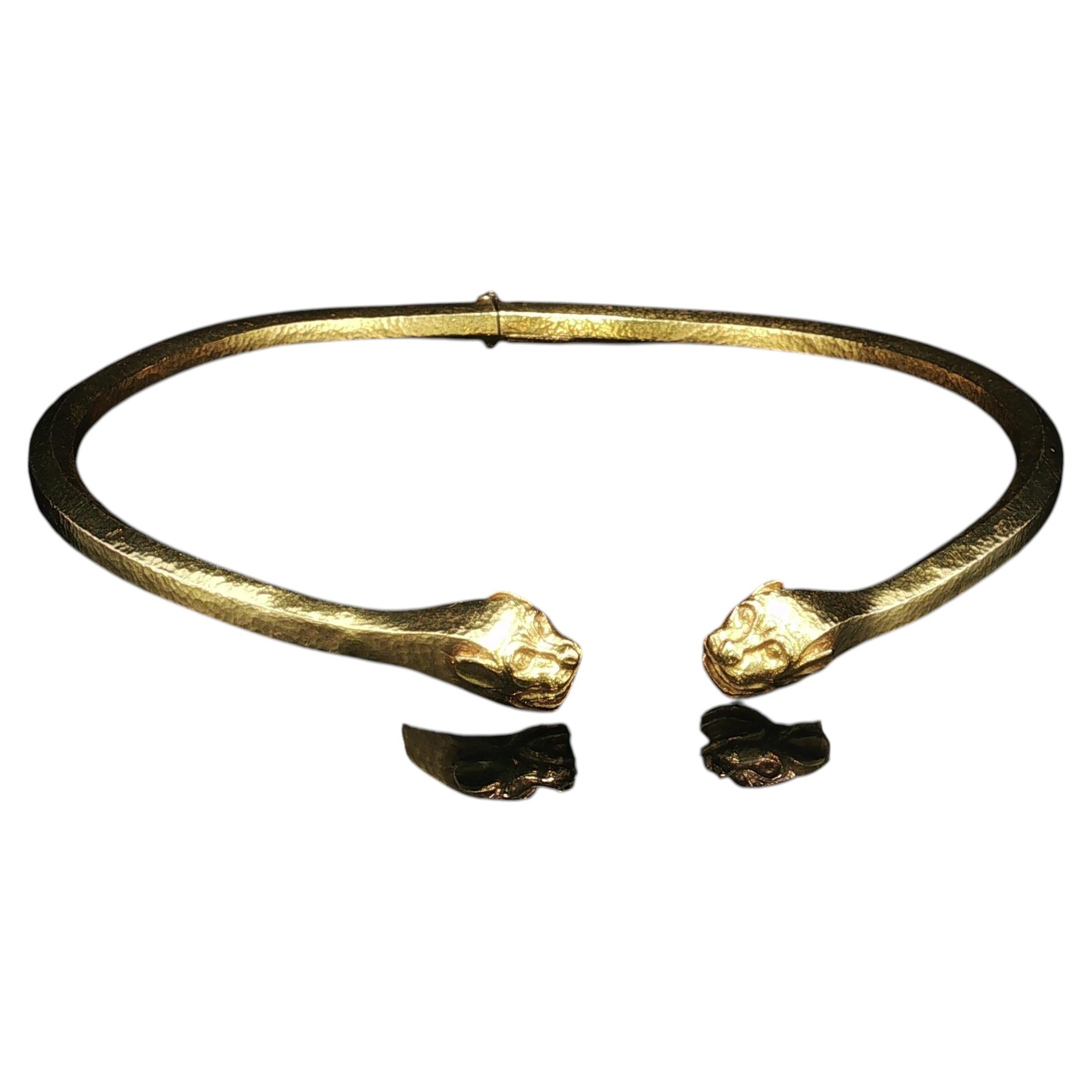 Collar tipo collarín vintage de Lalaounis, de oro amarillo de 18 quilates, 57,1 gramos