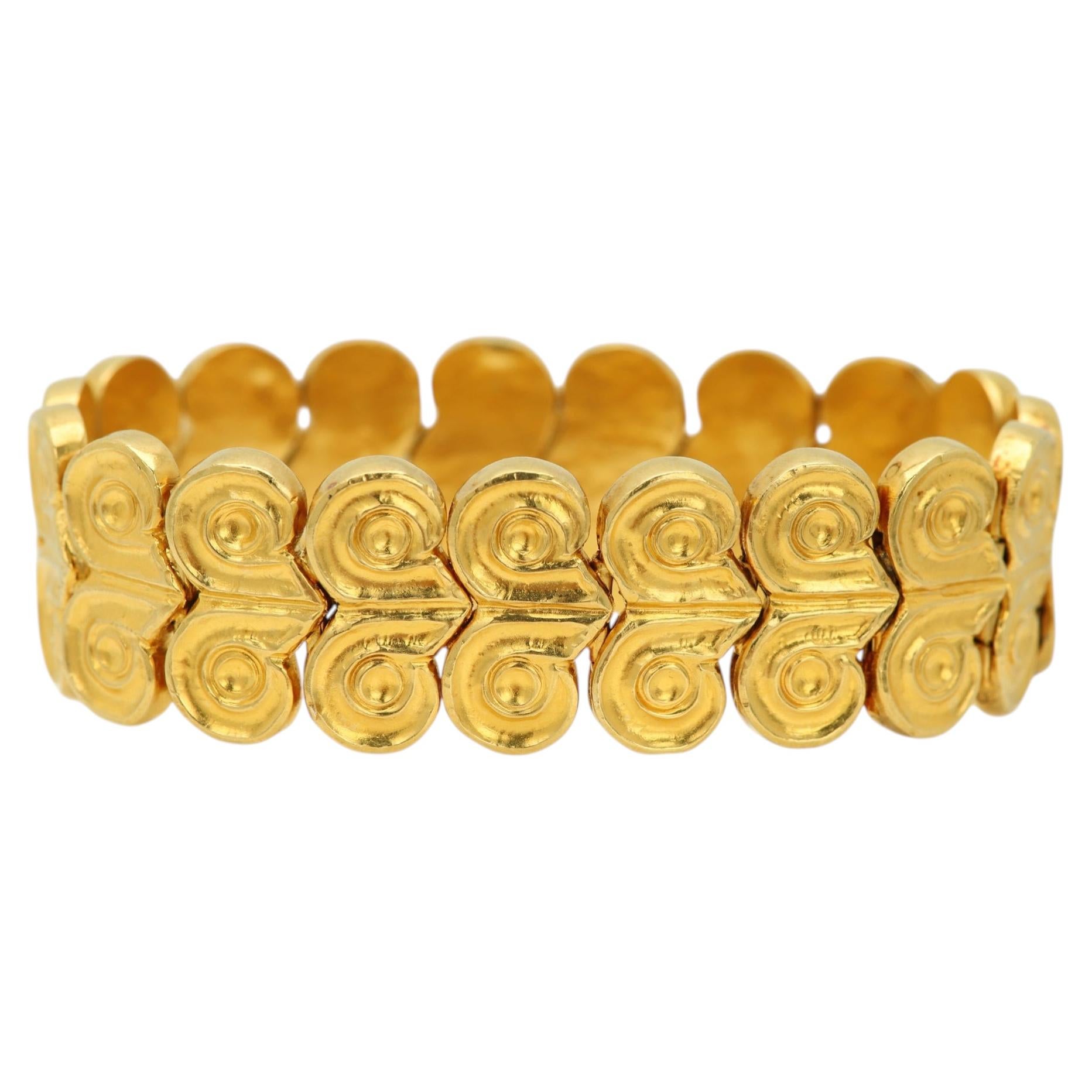 Bracciale LALAoUNIS con motivo a spirale vintage in oro giallo 18 carati