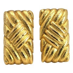 Lalaounis Vintage Yellow Gold Geometric Earrings