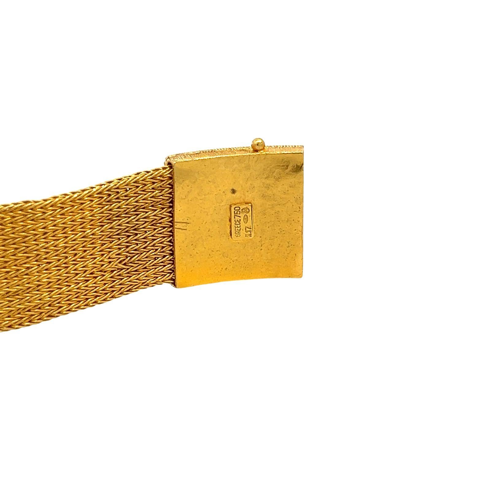 LALAoUNIS Gewebtes Vintage-Armband aus Gelbgold (Retro)