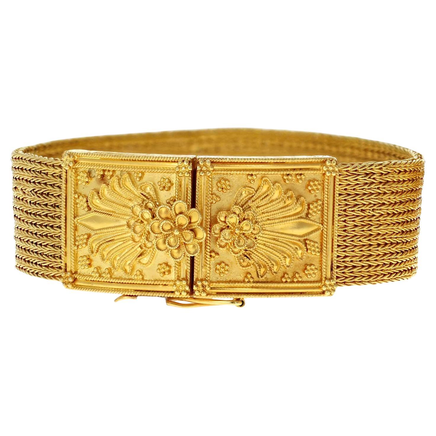  LALAoUNIS Vintage Yellow Gold Woven Bracelet For Sale