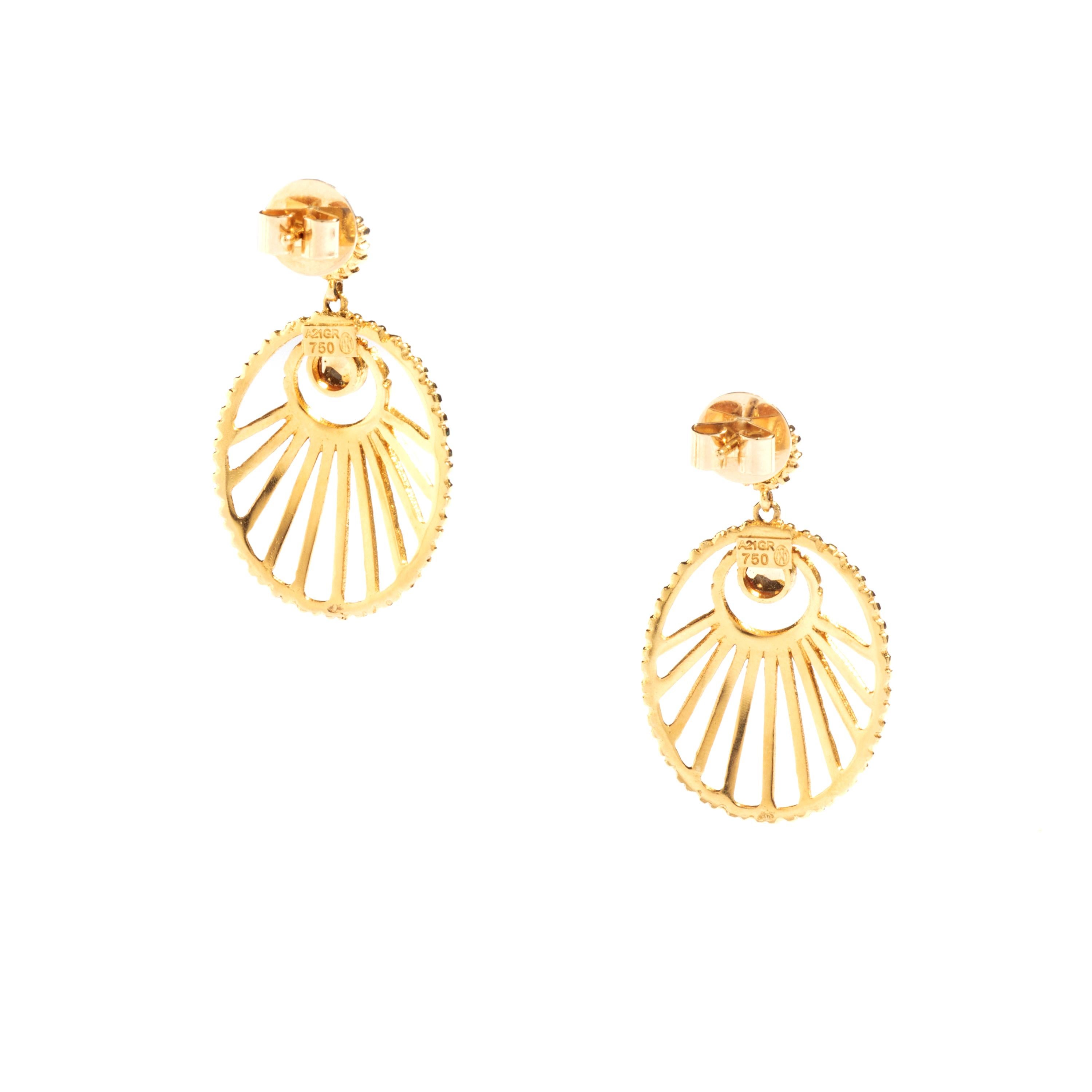 Round Cut Lalaounis Yellow Gold 18K Earrings For Sale