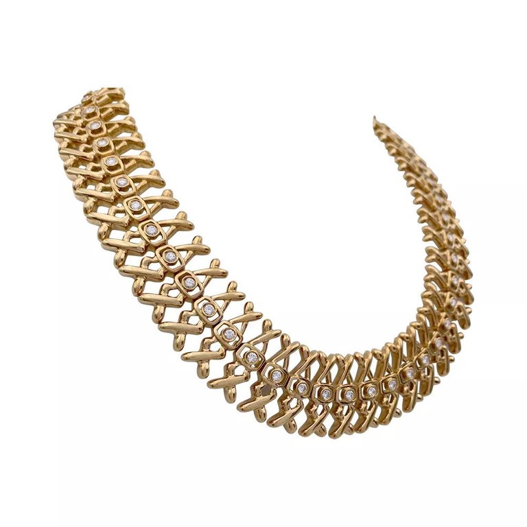 Lalaounis Yellow Gold and Diamonds Necklace For Sale 4