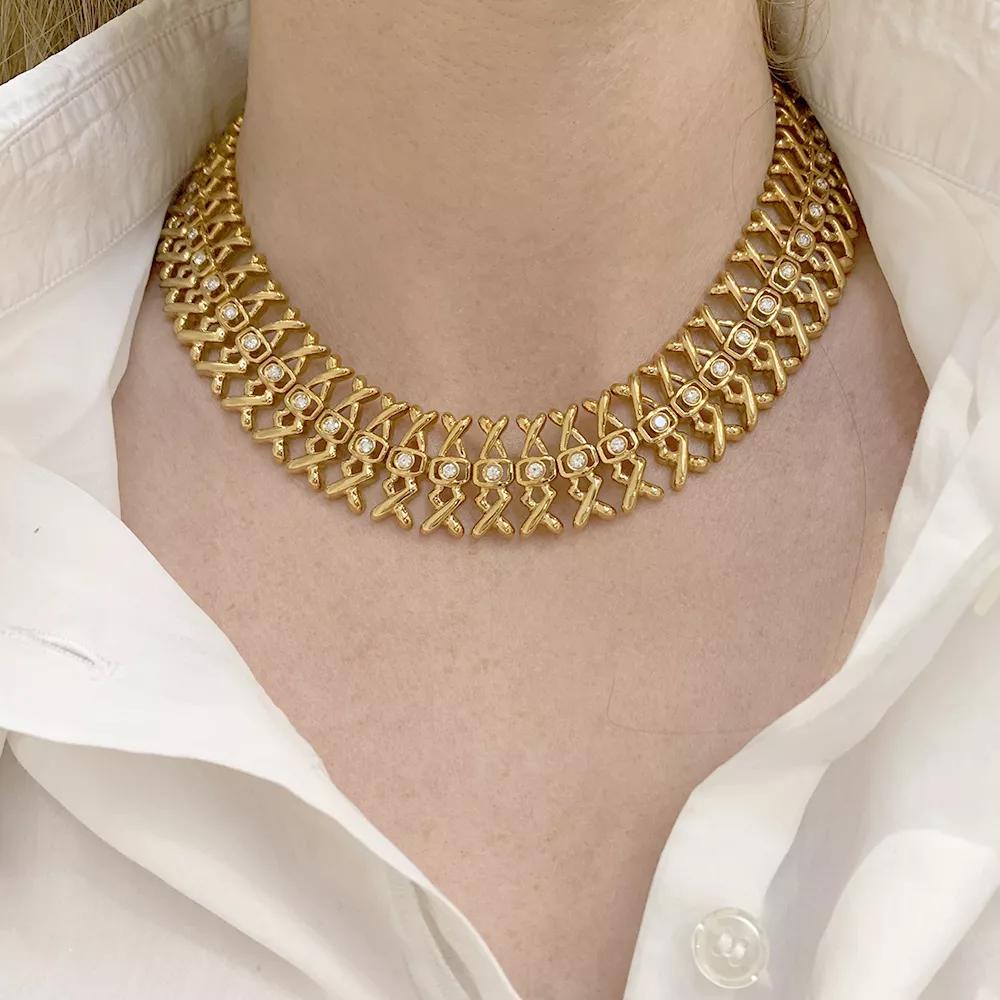 Lalaounis Yellow Gold and Diamonds Necklace For Sale 6
