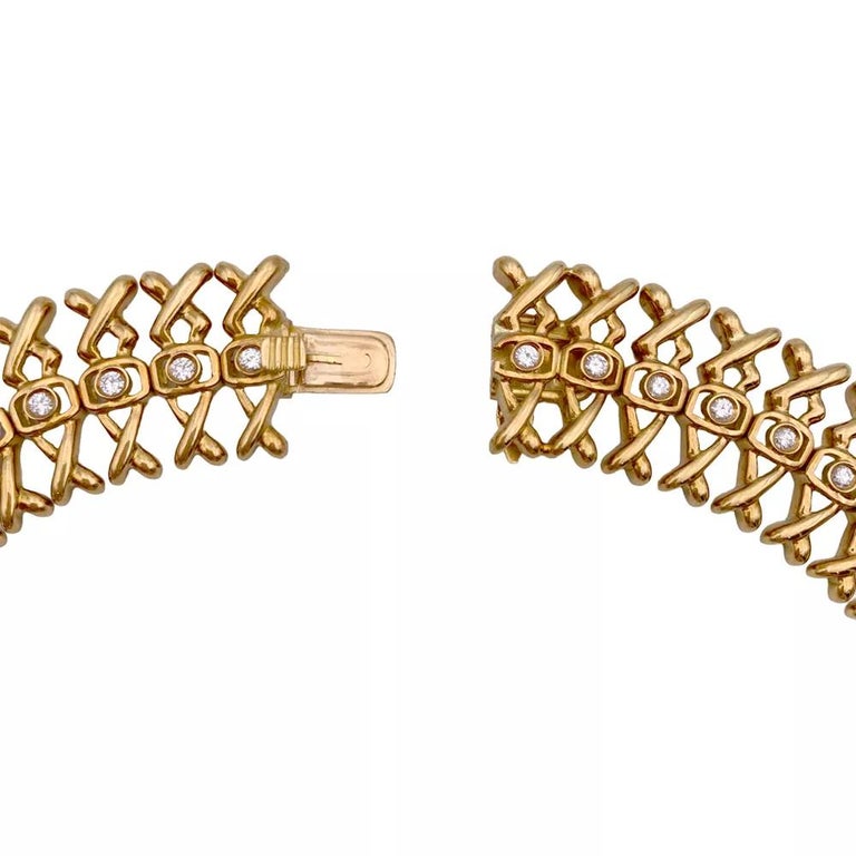 Brilliant Cut Lalaounis Yellow Gold and Diamonds Necklace For Sale