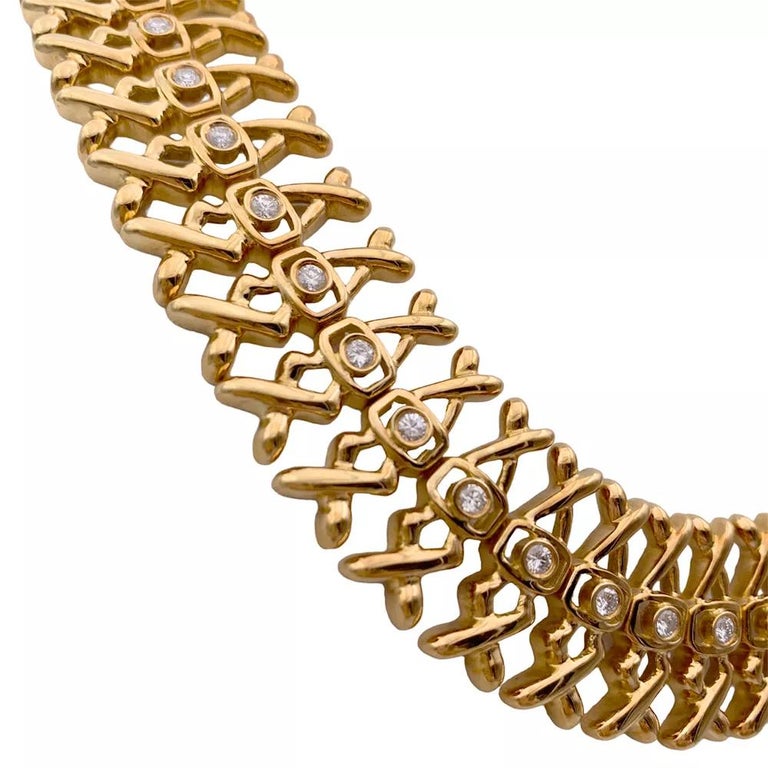 Lalaounis Yellow Gold and Diamonds Necklace In Excellent Condition For Sale In Paris, IDF