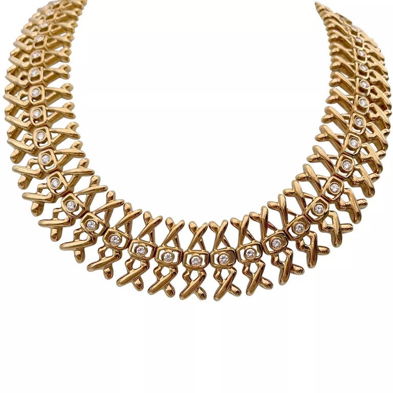Lalaounis Yellow Gold and Diamonds Necklace For Sale 2