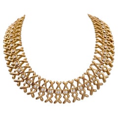 Vintage Lalaounis Yellow Gold and Diamonds Necklace