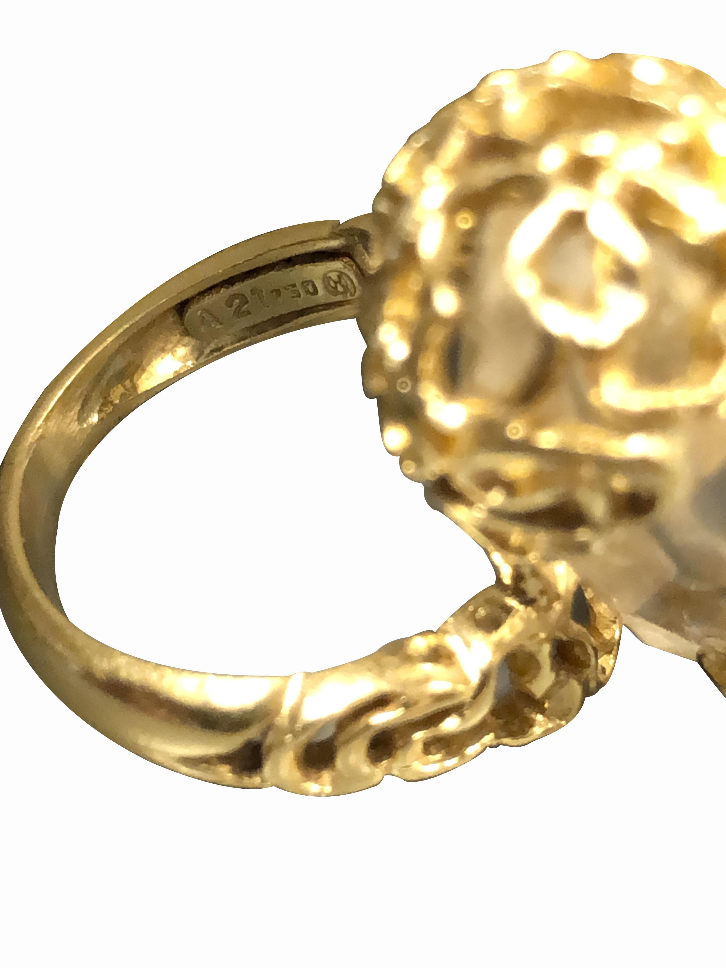 Modernistischer Ring aus Gelbgold und Bergkristall von LaLaounis im Angebot 1