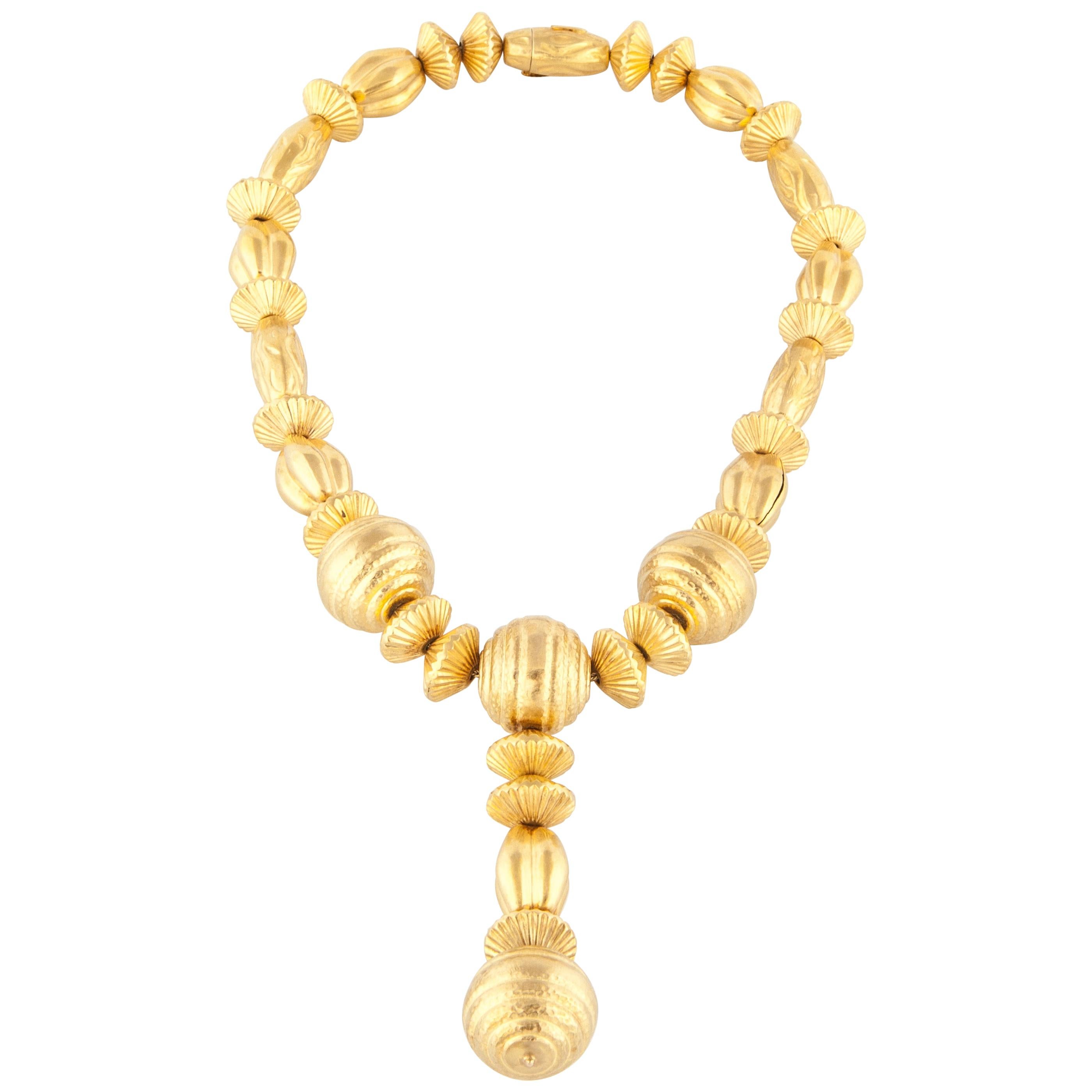 Lalaounis Bead Necklace in 18K Yellow Gold