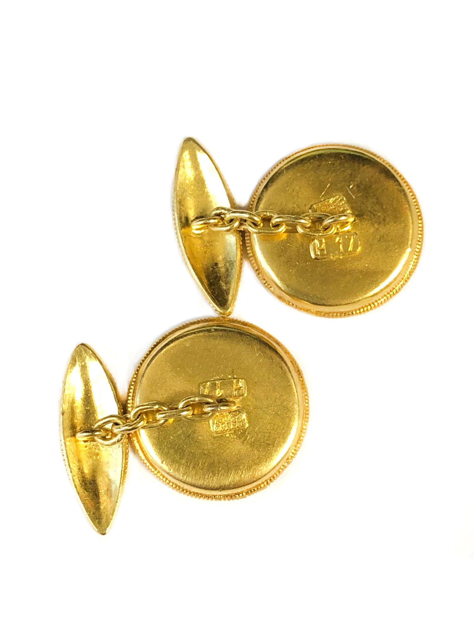 Lalaounis Yellow Gold Cuff Links and Tuxedo Studs Dress Set In Excellent Condition In Chicago, IL
