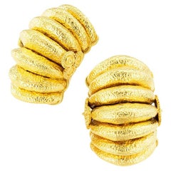Lalaounis - Boucles d'oreilles clip en or jaune avec demi-cercle
