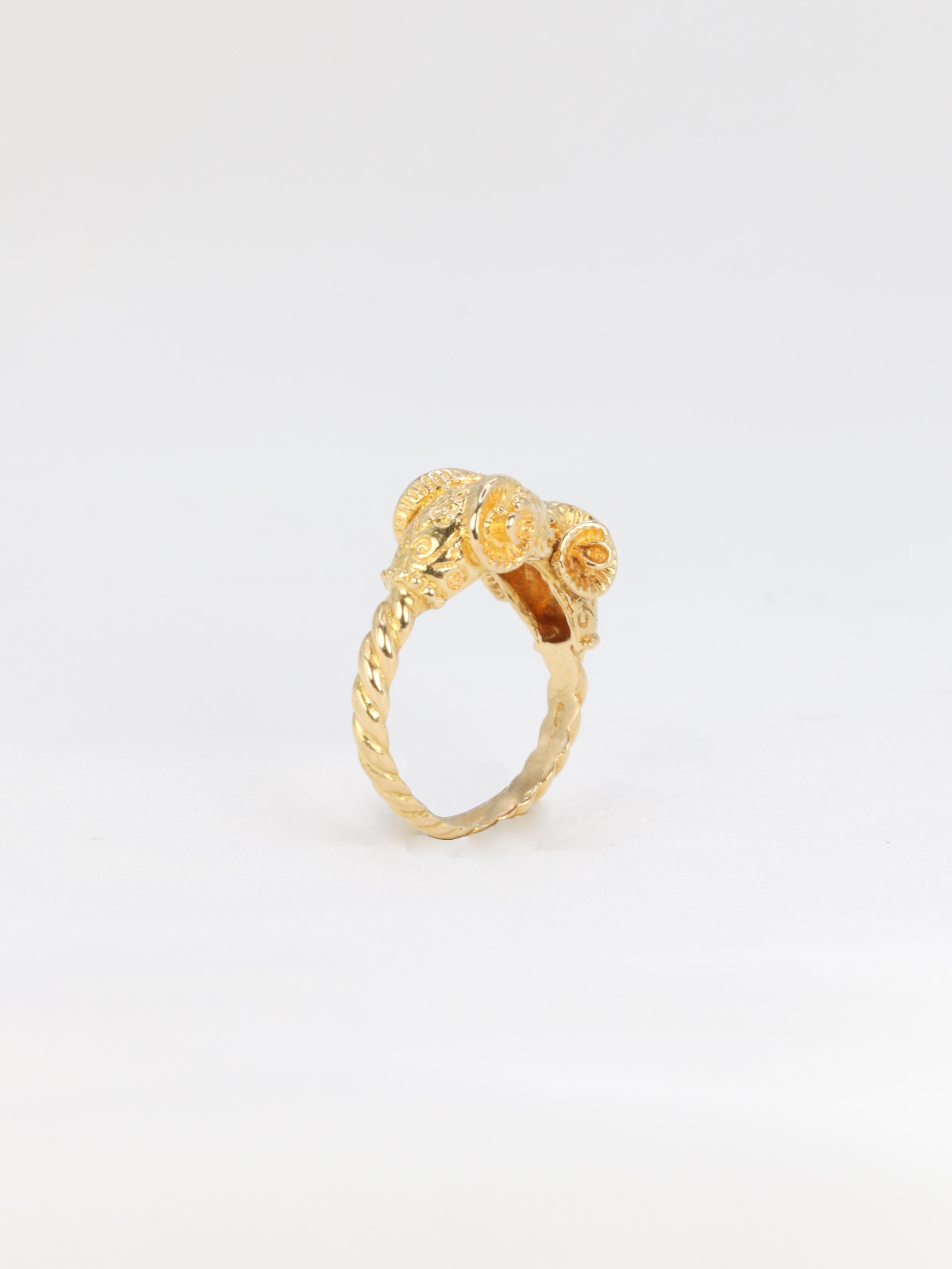 Lalaounis, Yellow Gold Ram's Head Ring For Sale 4
