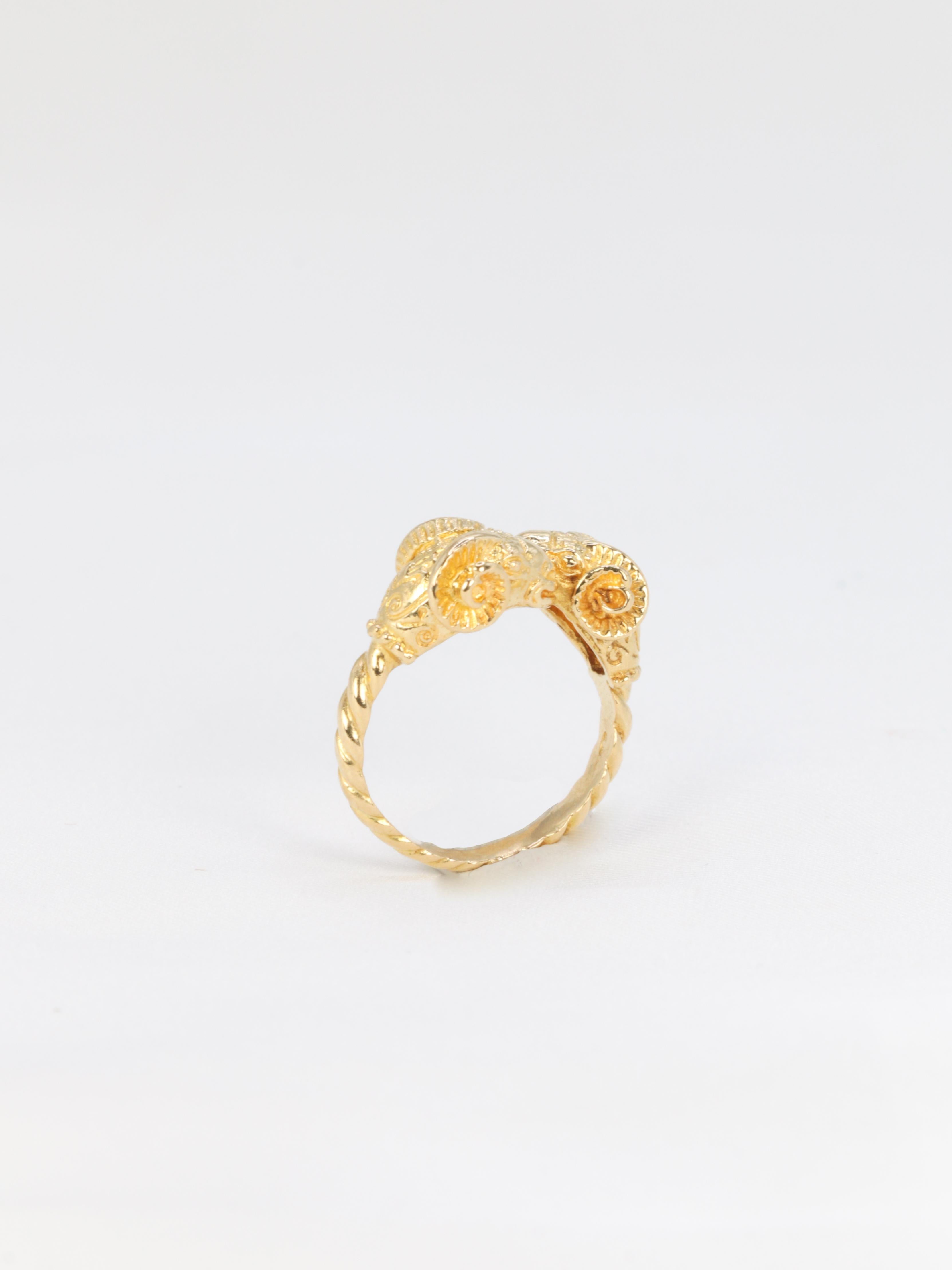 Lalaounis, Yellow Gold Ram's Head Ring For Sale 5