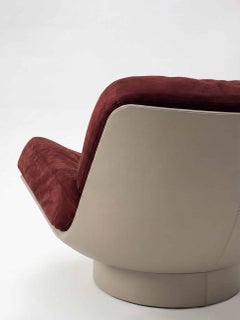 Lalea Lounge Armchair, Red Nabuk, Hand-Crafted in Italy