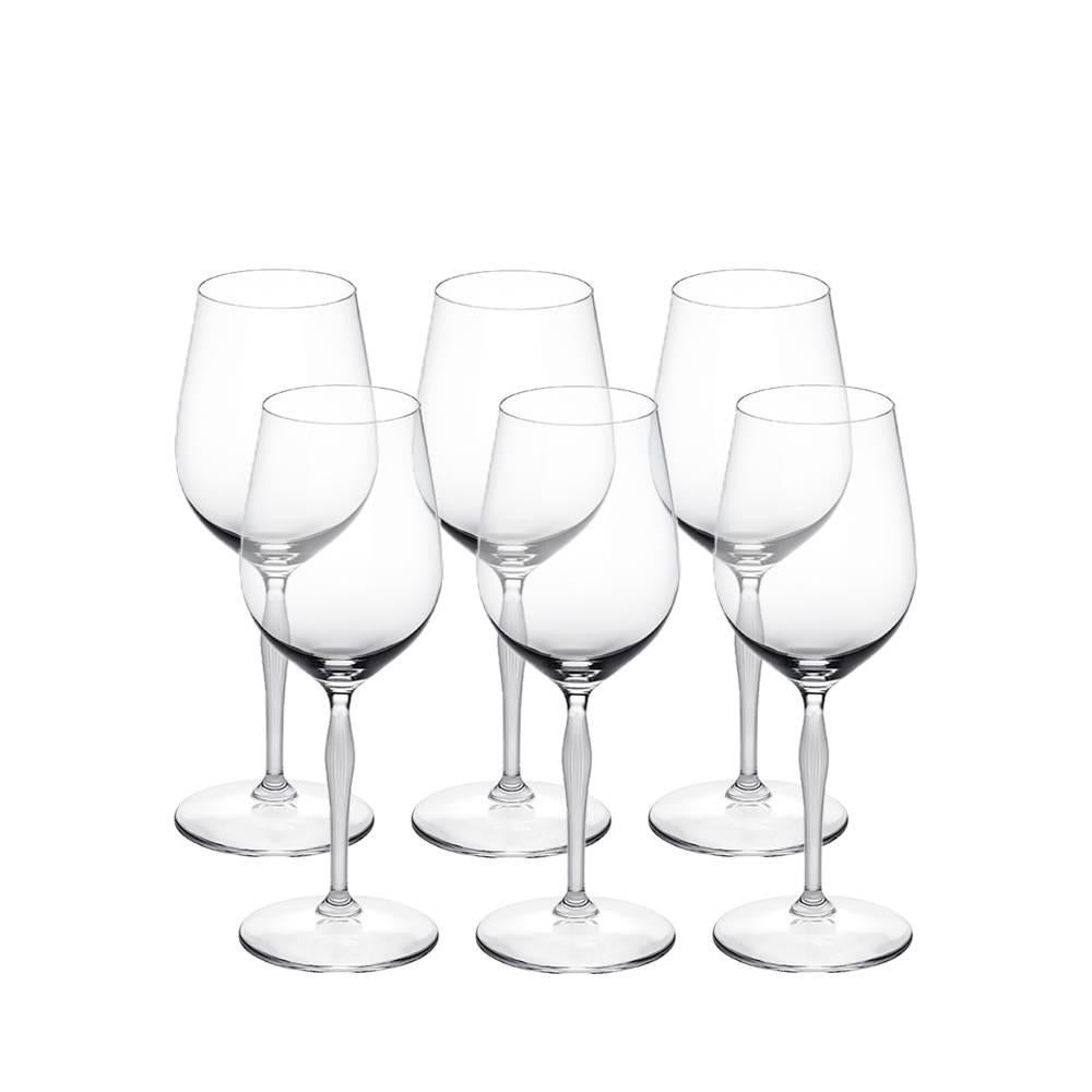 Lalique 100 Points Set of Six Universal Cognac/Wine Tasting Glasses in Crystal For Sale
