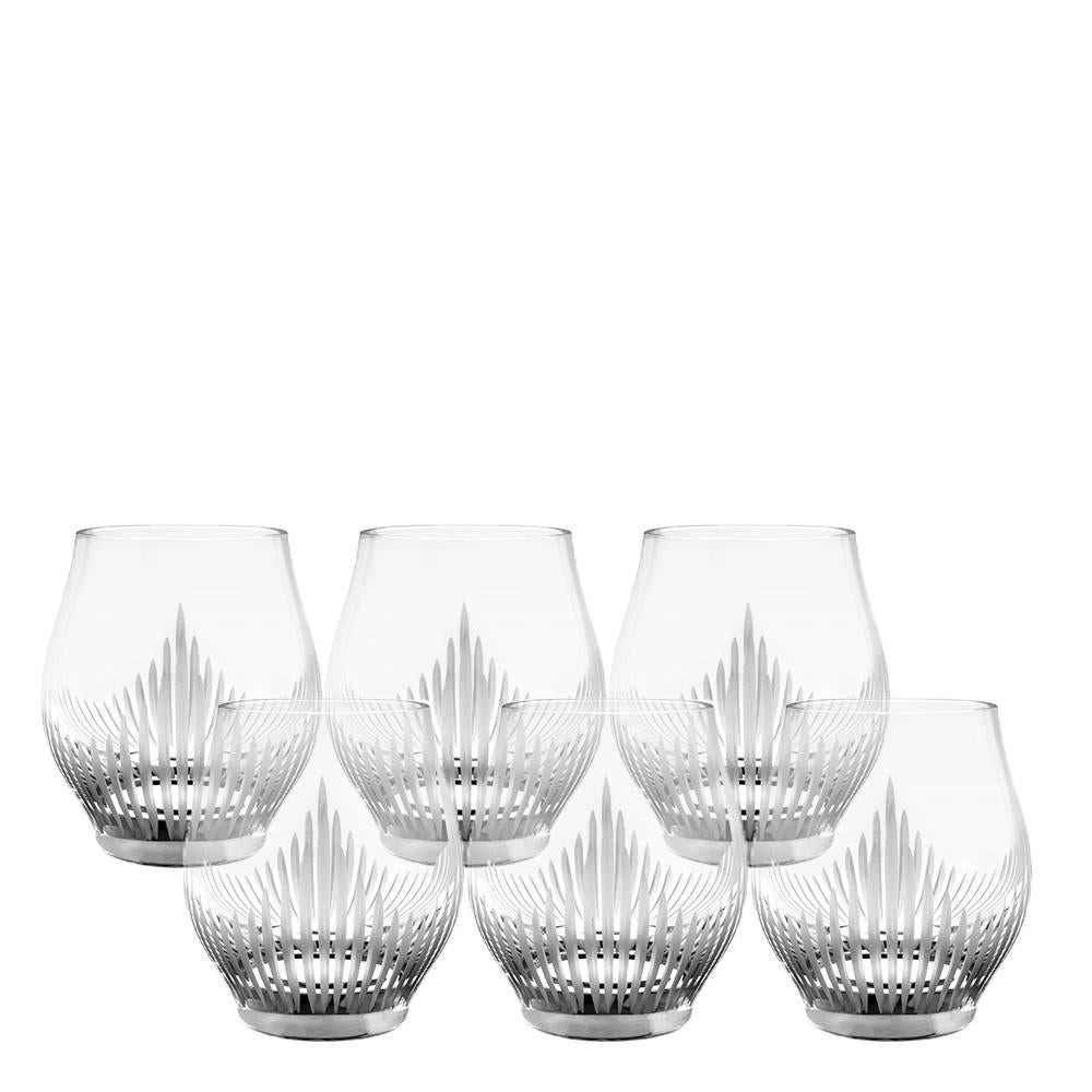 Lalique 100 Points Set of Six Whiskey Tumblers in Clear Crystal For Sale