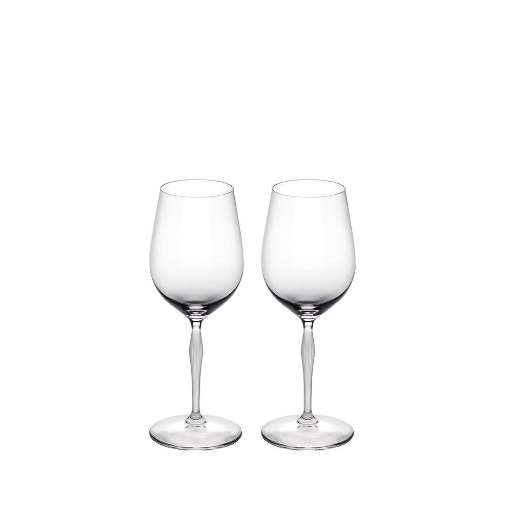 Lalique 100 Points Set of Two Universal Wine Tasting Glasses in Clear Crystal