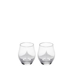 Lalique 100 Points Set of Two Whiskey Tumblers in Clear Crystal