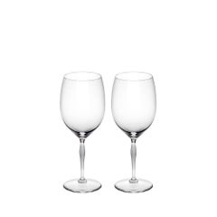 Lalique 100 Points Set of Two Wine/Bordeaux Glasses in Clear Crystal