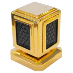 Lalique : 6 "Metropolis " Handle Gilded and black Cristal