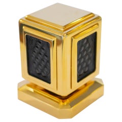 Retro Lalique : 6 "Metropolis " Handle Gilded and black Cristal