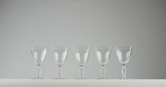 Lalique Nach René Lalique, Fünf Fontainebleau Likörgläser, Frankreich 1950er Jahre