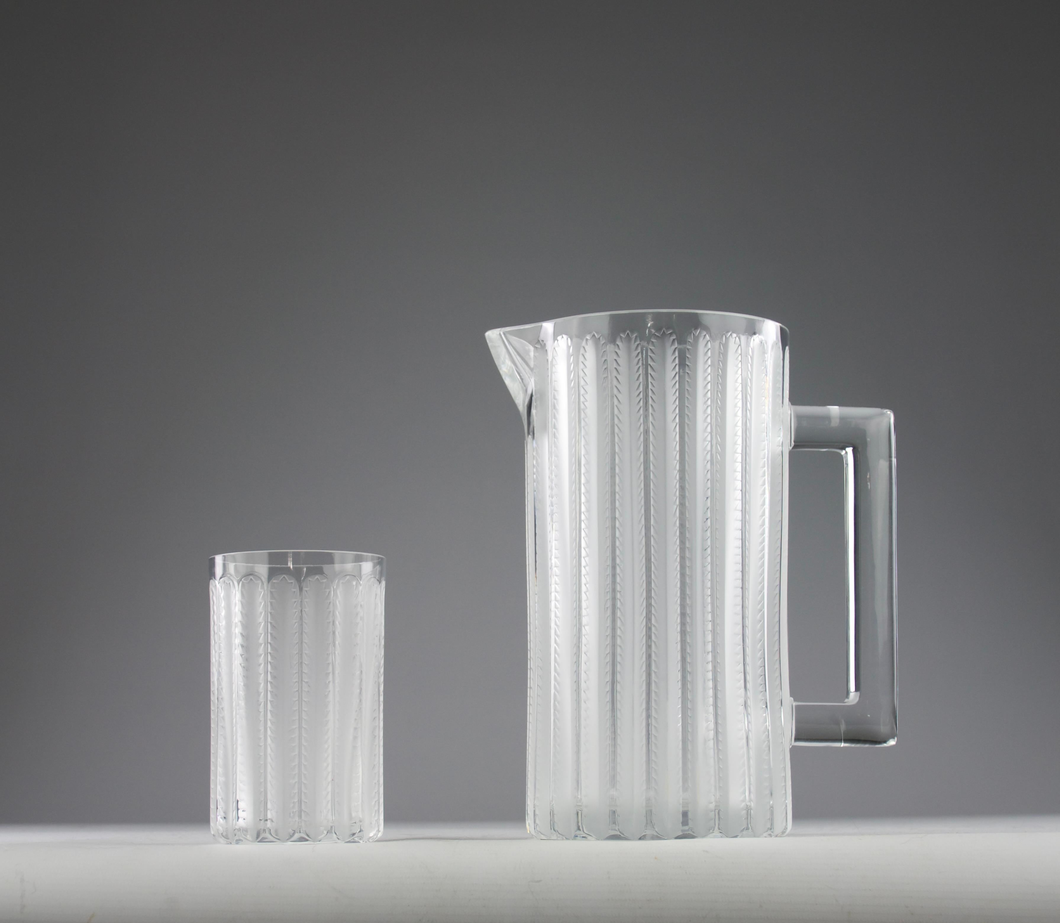 Metà XX secolo Lalique dopo René Lalique, Servizio da acqua in cristallo 