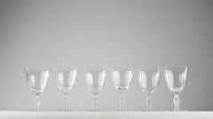 Lalique After René Lalique, Six Fontainebleau Water Glasses, France 1950s