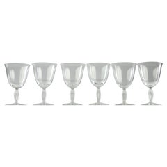 Lalique d'après René Lalique, six verres à eau Fontainebleau, France années 1950