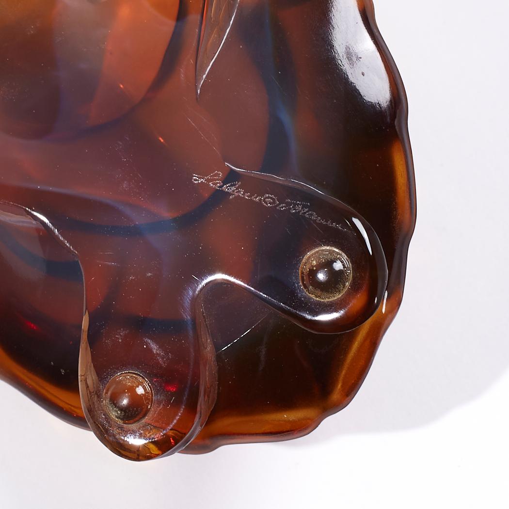 Lalique Amber-Colored Glass Turtle For Sale 1