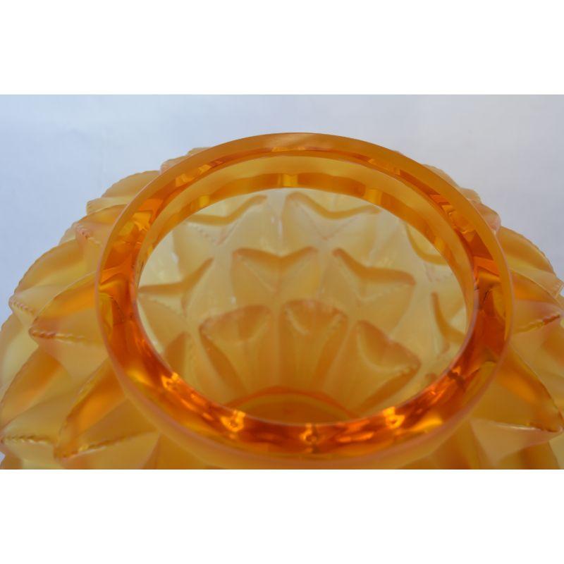 Lalique Amber Crystal Languedoc Vase 3