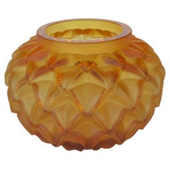 Lalique Amber Crystal Languedoc Vase