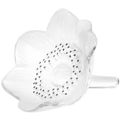 Lalique Anemone Flower Large Figure in Clear Crystal