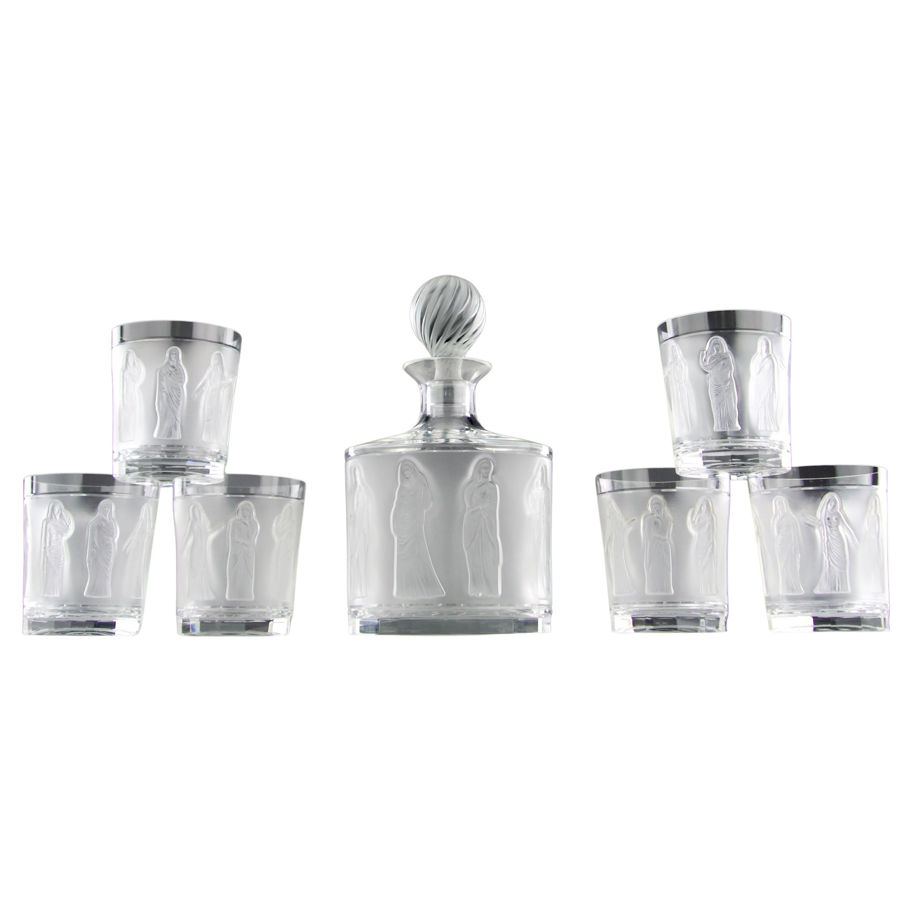 Lalique, service à whisky "Femmes Antiques", France, années 1980