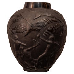 Lalique Archers Signed Vase Art Nouveau