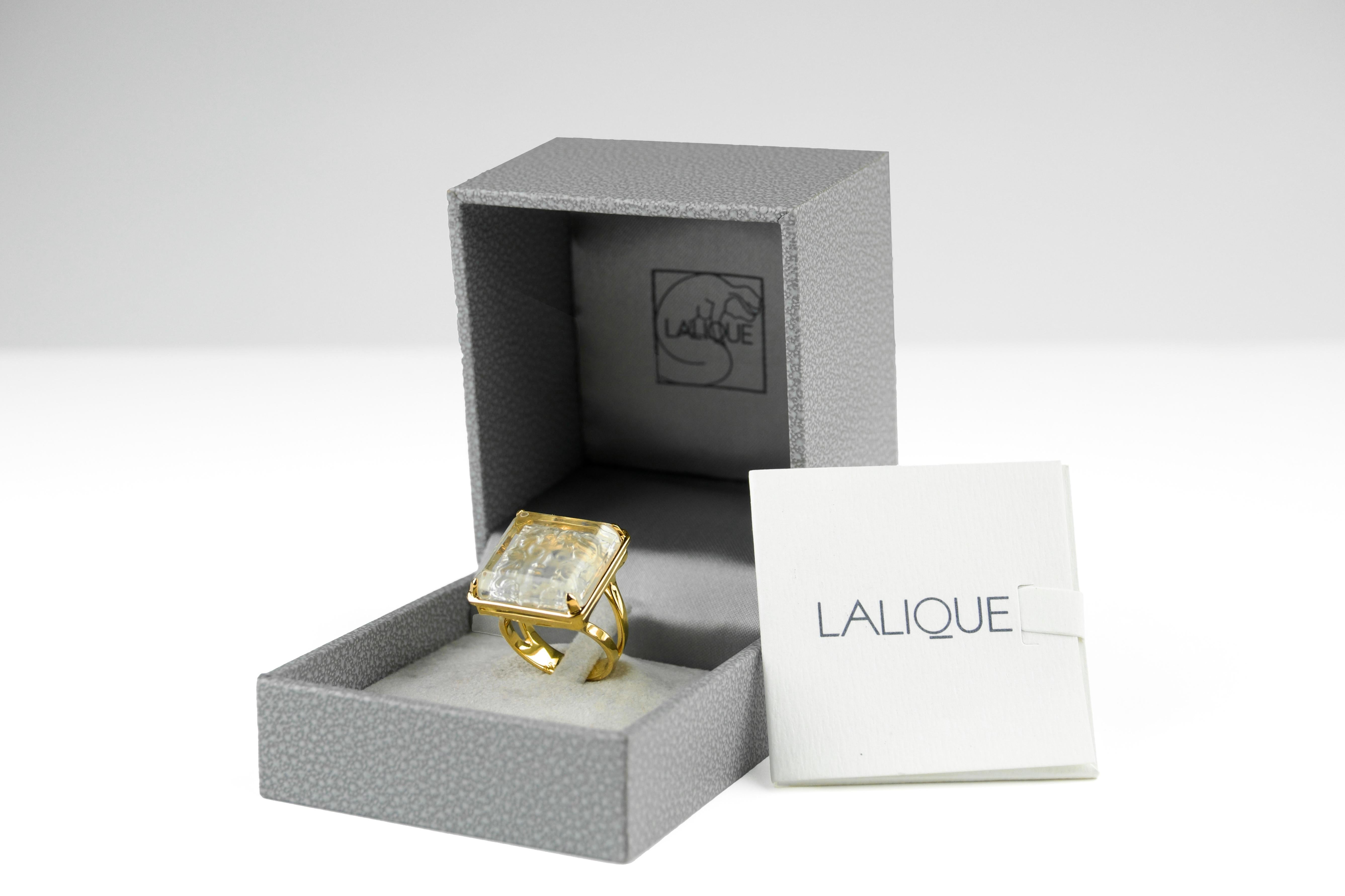 Art déco Lalique, bague en or 9K 