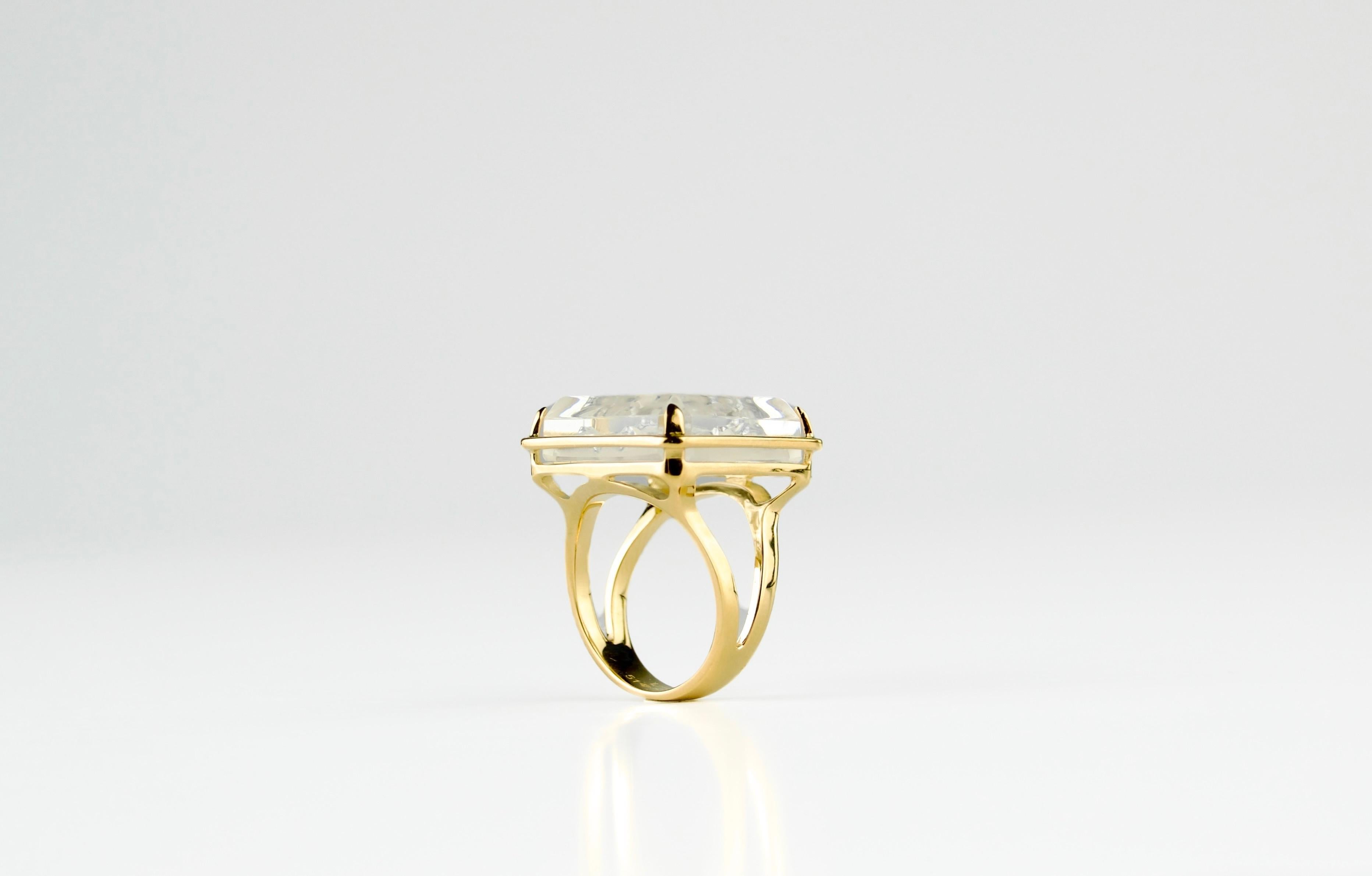 Lalique, bague en or 9K 